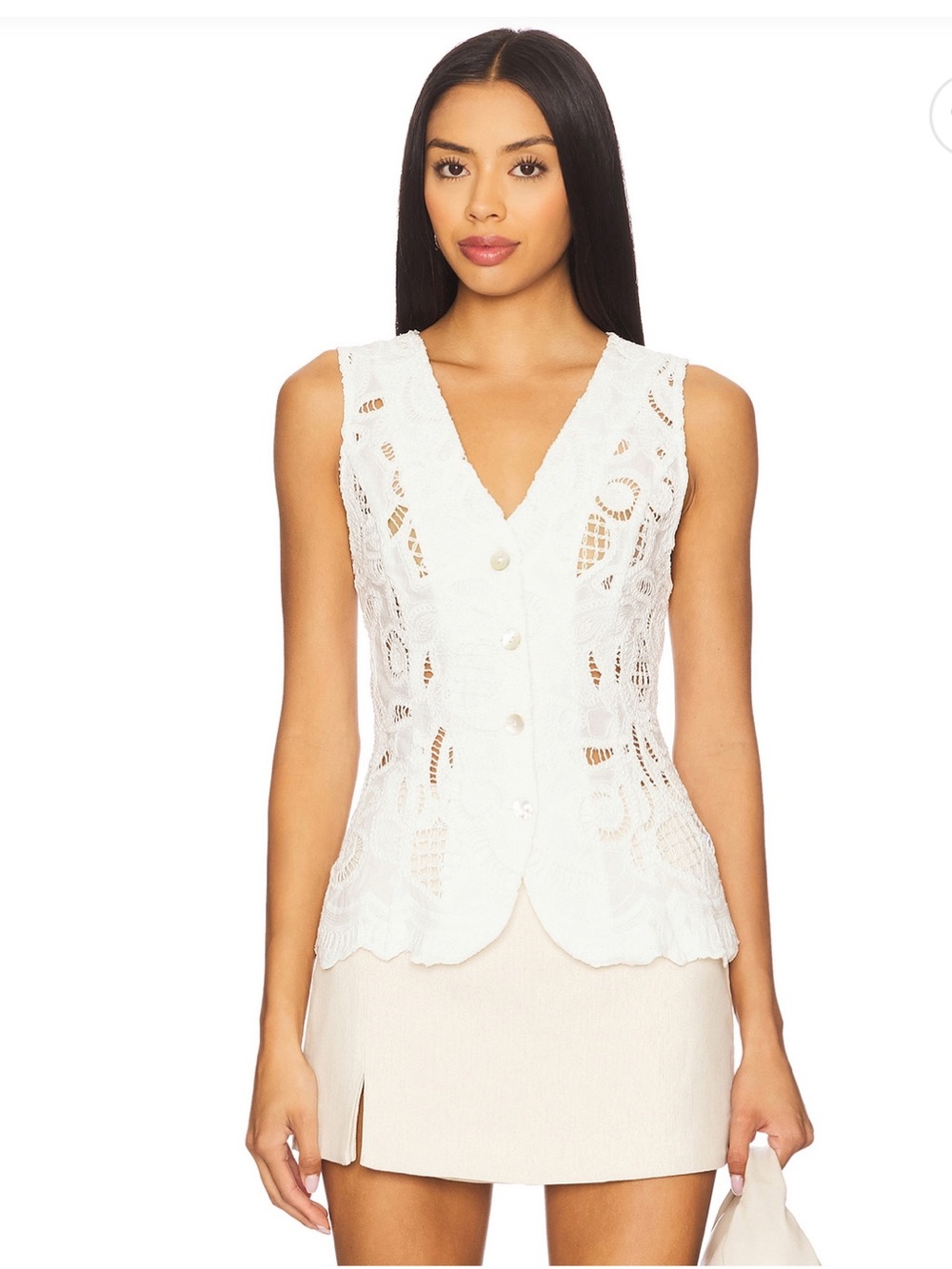 Astr Meira Vest in White